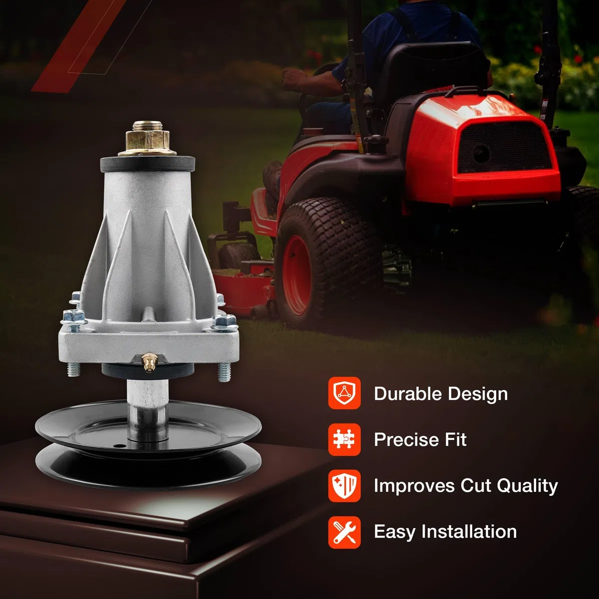 ATRACYPART 918-06993A 618-06993 - Husillo de cubierta de cortacésped compatible con Cub Cadet Z-Force SX54 S54 S48 LX54 MTD Craftsman Z8200 Z8400 Troy Bilt Mustang XP 54 reemplaza # 618-06993A 918888