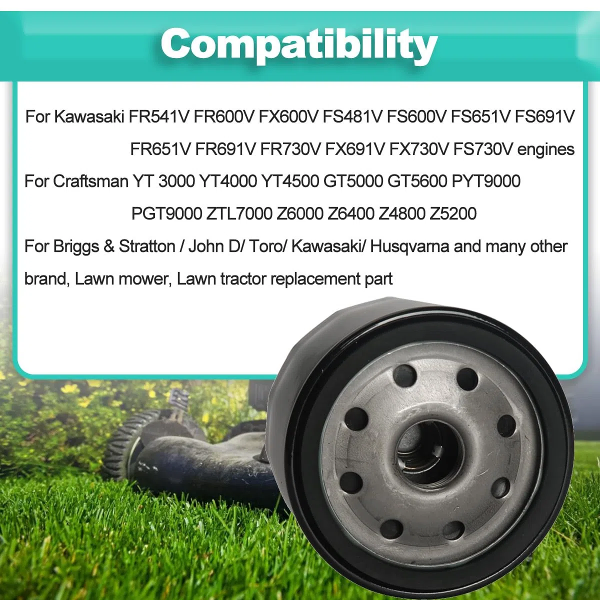ZAMDOE 696854 Filtro de aceite para Briggs & Stratton 492932 795890 695396 492932B 492056 842921 AM125424 para Kawasaki 36563 49065 7007, con filtro de combustible de bujía