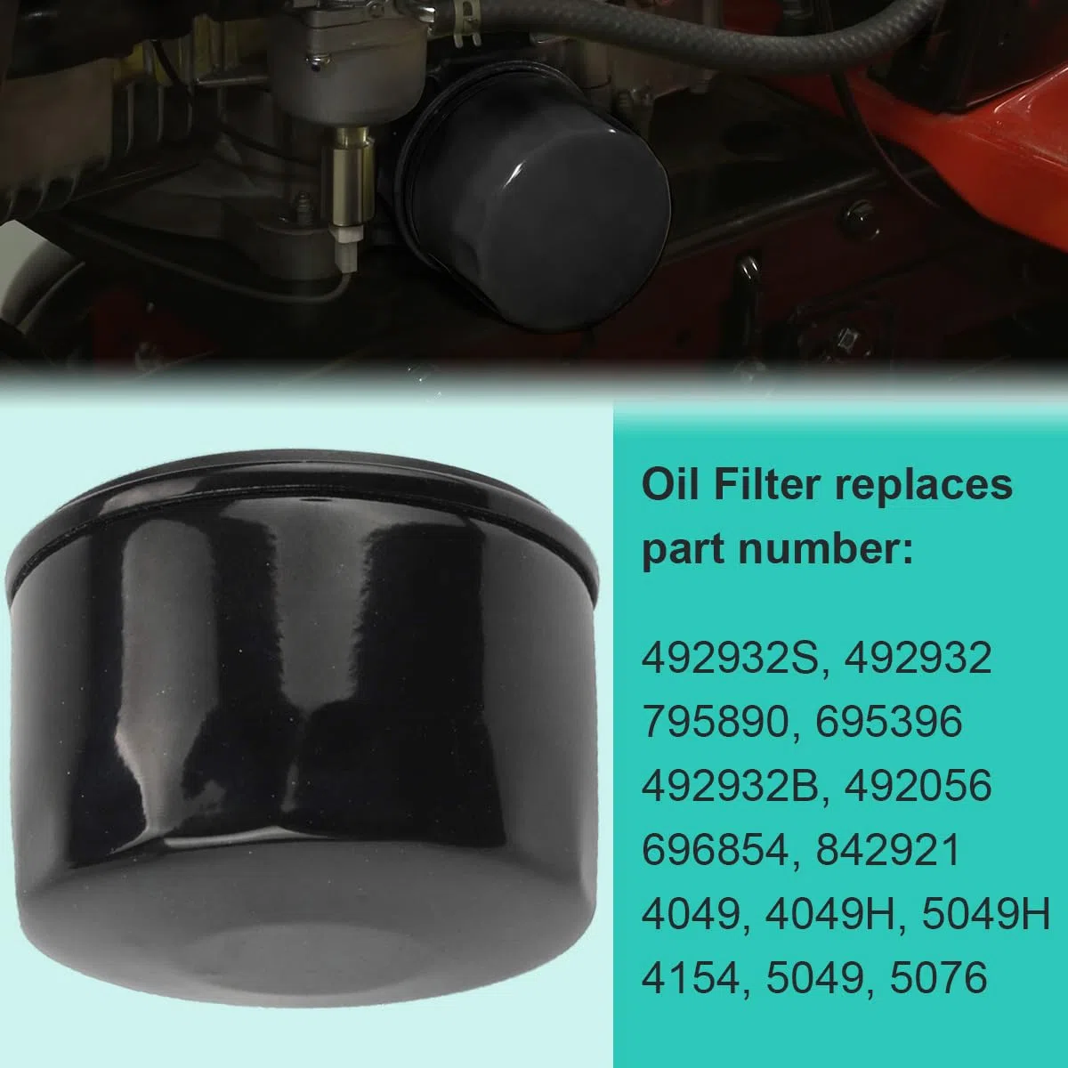 ZAMDOE 696854 Filtro de aceite para Briggs & Stratton 492932 795890 695396 492932B 492056 842921 AM125424 para Kawasaki 36563 49065 7007, con filtro de combustible de bujía