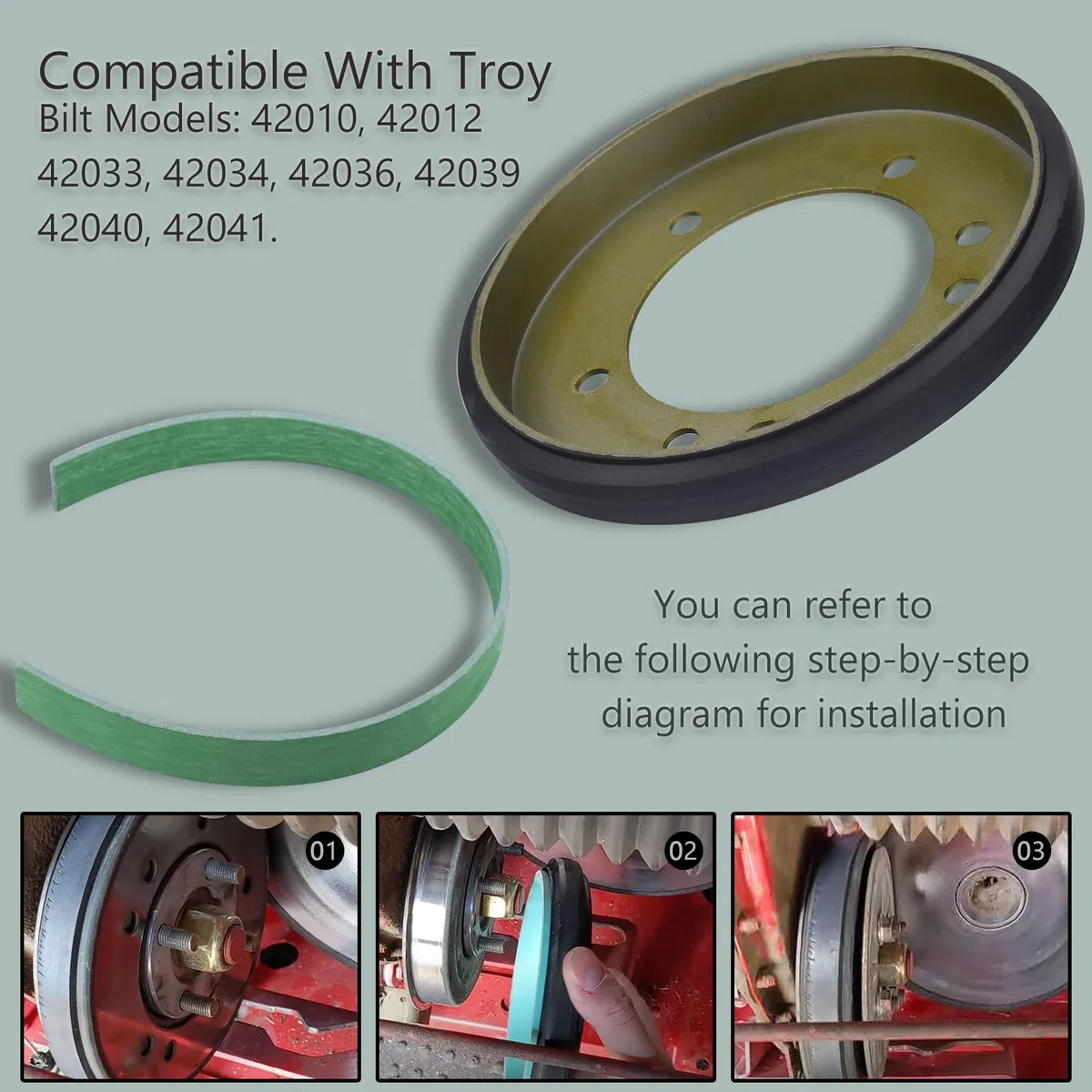 Kit de Disco de accionamiento para Tractor de césped con Forro/Rueda de fricción, Compatible con Disco de Embrague Snapper, reemplaza los Modelos 240-975, 7053103, 7600135, 5-3103, 5-7423, 7053103,