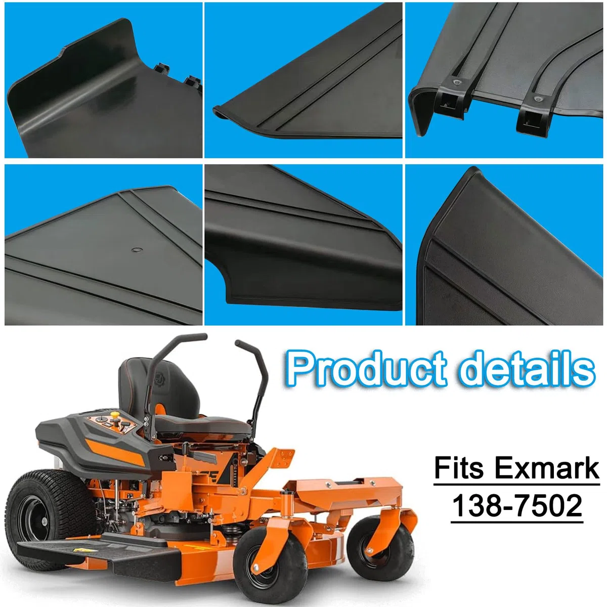 Piezas de repuesto, OEM (se adapta a Exmark) 138-7502 Kit de escudo deflector para cortacésped TimeCutter y Exmark Quest Riding de 42-60 pulgadas