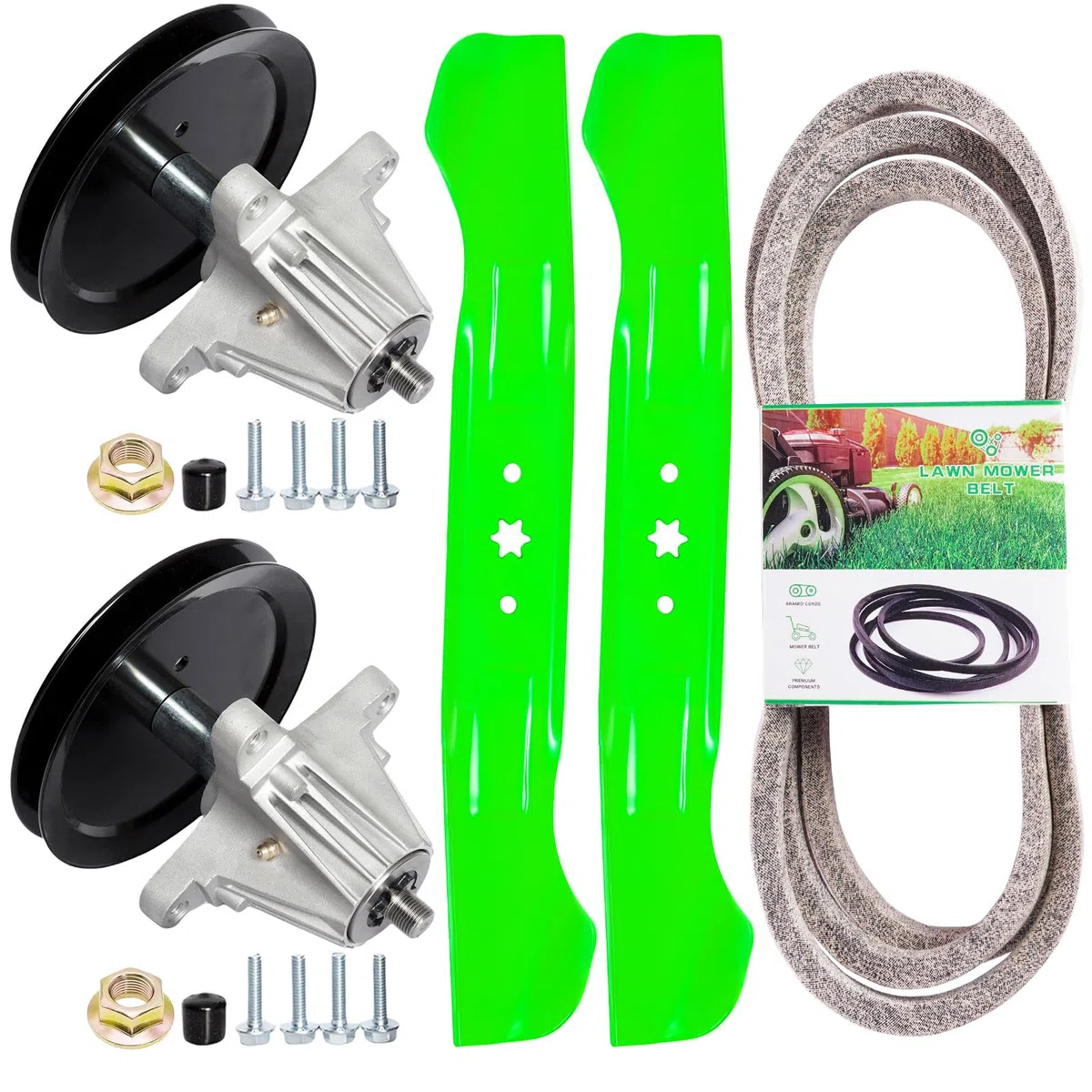 Kit de reconstrucción de cortacésped para MT D Troy Bi lt incluye (2 unidades) husillo 618-04636 918-04636A 918-04865 (paquete de 2) 742-04244 hoja