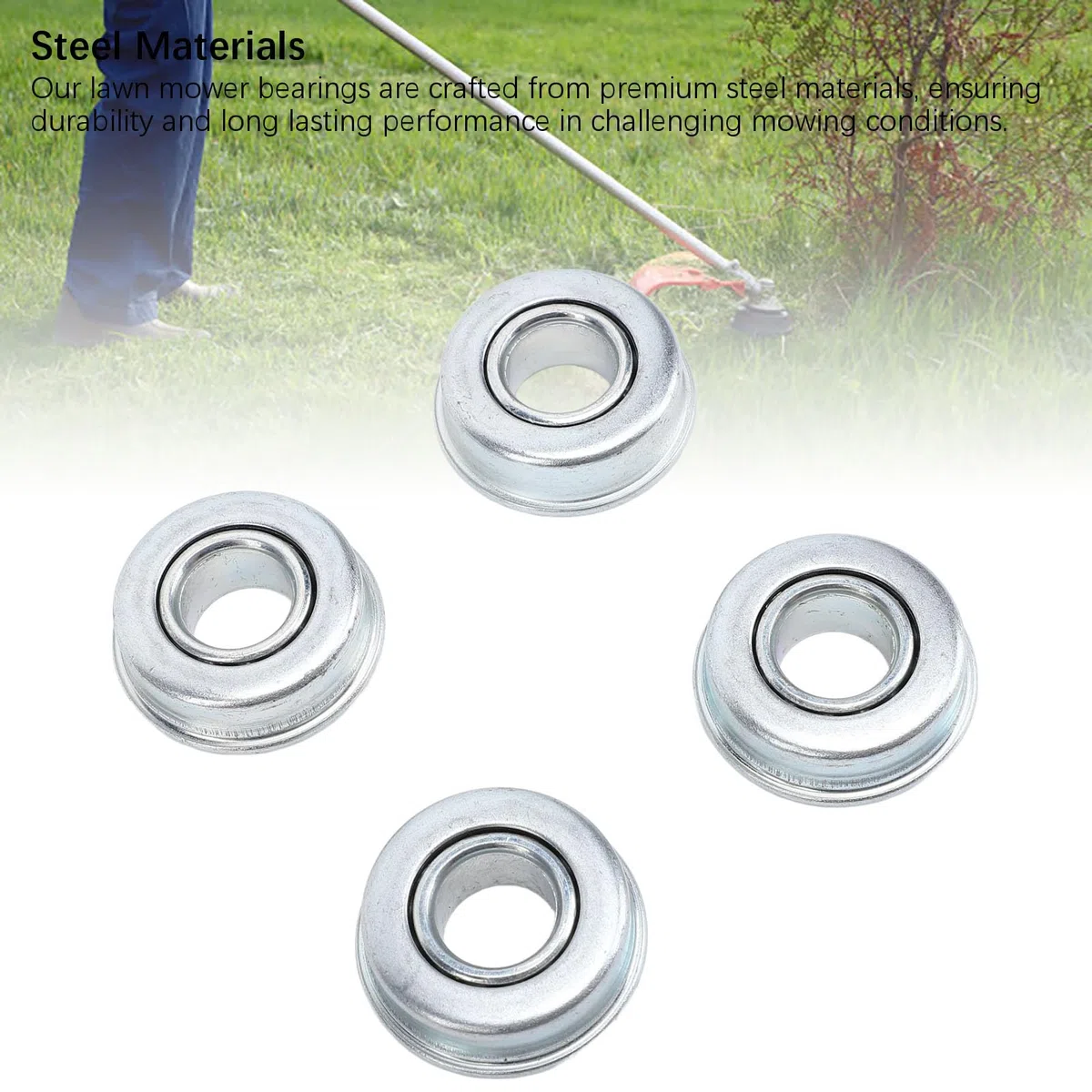 Fydun Paquete de 4 Rodamientos de Acero para Cortacésped, 12,7 Mm X 28,6 Mm, Resistentes para el Rendimiento del Eje y la Rueda del Cortacésped